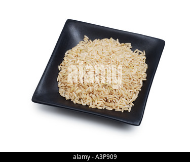 dish of uncooked rice Stock Photo