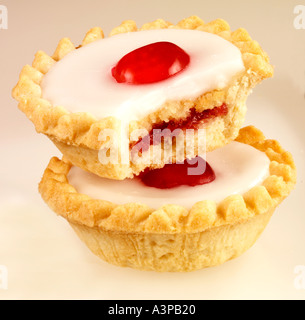 CHERRY BAKEWELL TARTS Stock Photo