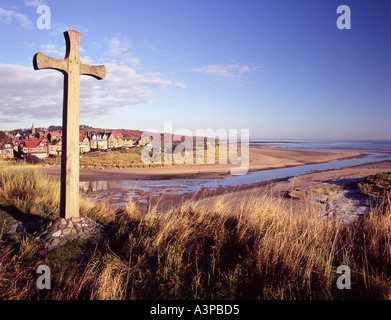 View from Church Hill, Alnmouth, Northumberland, England Stock Photo