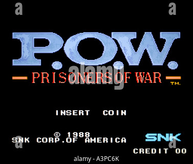 P O W Prisoners of War POW SNK Corp 1988 vintage arcade videogame screenshot EDITORIAL USE ONLY Stock Photo