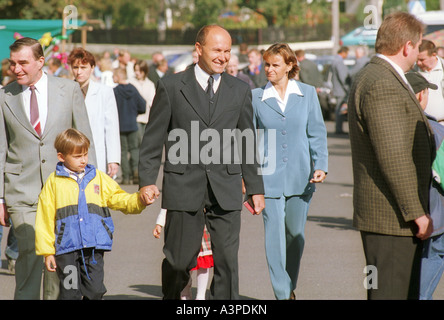 People coming back from church, Kotulin, Poland Stock Photo