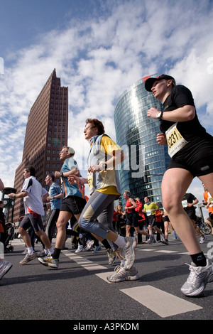 People taking part in a marathon, Berlin, Germany Stock Photo