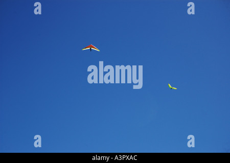 Hang glider over Double Island Point Noosa Queensland Australia dsca 1450 Stock Photo