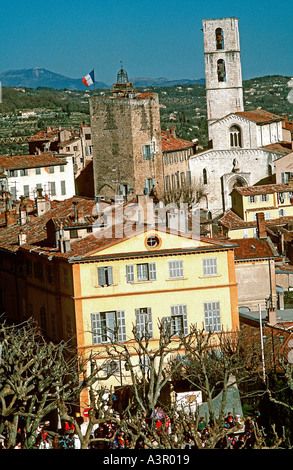 Grasse France, French 'Provincial Town'  Overview of City Center in 'South of France' city aerial Stock Photo
