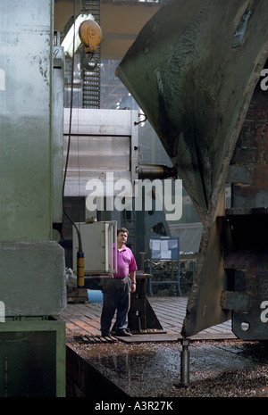 Turbine production at the Kvaerner-IMGB S.A. factory in Bucharest, Romania Stock Photo