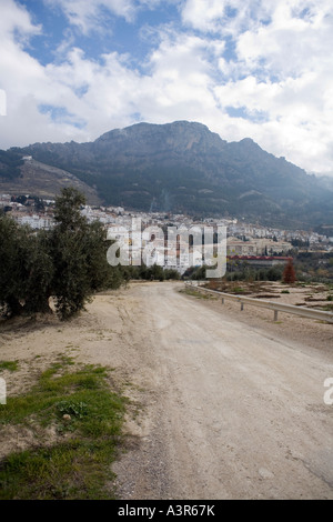The Town of Cazorla with the Sierra de Cazorla behind - Spain Stock Photo