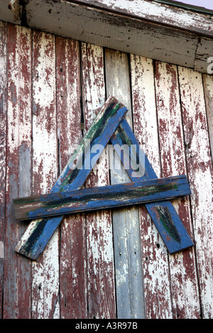 Letter A on the side of a barn Stock Photo