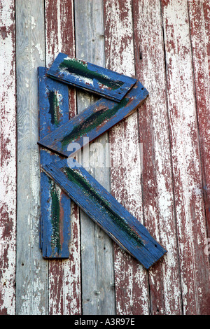 Letter R on the side of a barn Stock Photo