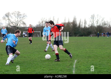 Sunday League football, Newbold Comyn, Leamington Spa, Warwickshire, England, UK Stock Photo