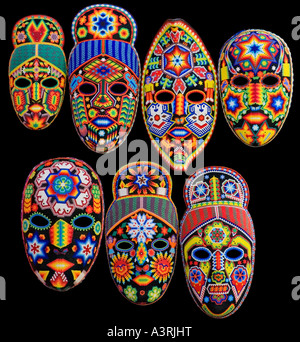 MG 3033 Huichol Indian masks Stock Photo