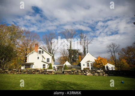 Typical New England wooden house in Wilton Connecticut USA Stock Photo