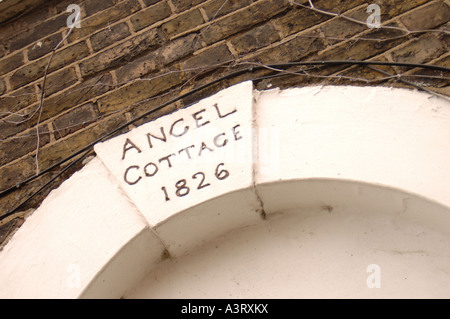 Angel Cottage keystone, Windmill Lane, Newham before demolition Stock Photo