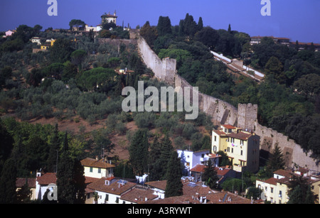 View towards Forte di Belvedere and City Walls, Florence, Italy Stock Photo