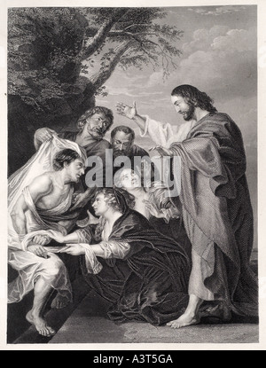 Bible Story Illustration of Jesus Raising up the Daughter of Jairus (8: ...