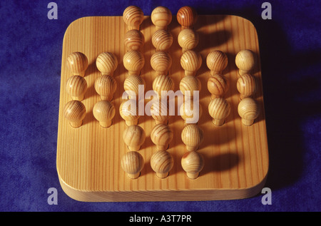 wooden game solitaire Stock Photo