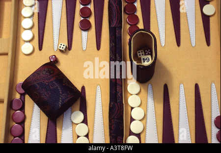 backgammon, token and cube Stock Photo