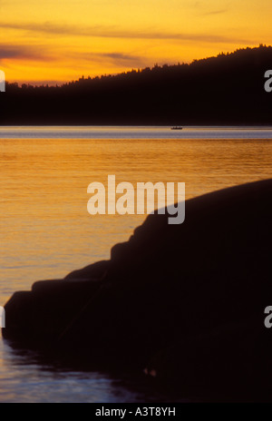 Sunset on Lake Superior Pukaskwa National Park Ontario Canada Stock ...