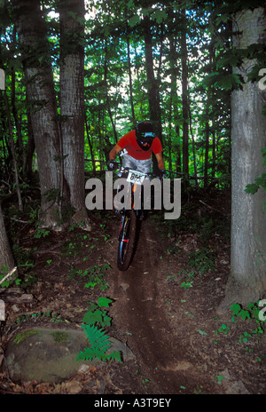 Mountain biking, Marquette, Michigan, Upper Peninsula Stock Photo