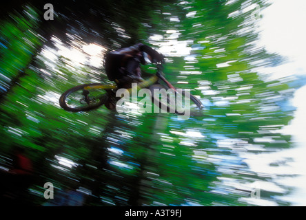 Mountain biking, Marquette, Michigan, Upper Peninsula Stock Photo