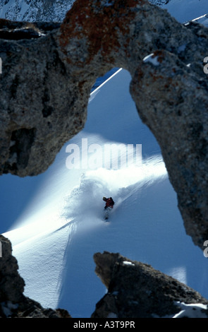 snowboarder in deep powder, France, Alps Stock Photo - Alamy