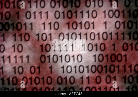 Binary code ones and zeros with blurred colors computer technology concept Stock Photo