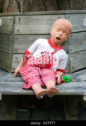 Blow up boy doll outside the Mystery Spot antique store in Phoenicia New York Stock Photo