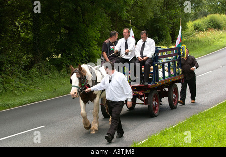 cortege gypsy coffin carry funeral horse cart using libanus brecon powys wales near south alamy