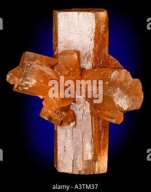 STAUROLITE crystal cross twinned mineral Stock Photo