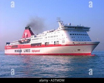 Early morning ferry boat of Minoan Lines arriving in Venice Veneto Italy Europe EU Stock Photo