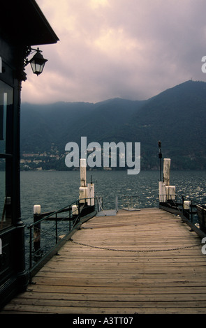 pier of cernobbio on the lake of como lombardy italy Stock Photo