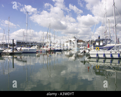 The sheltered mooring at The Royal Norfolk and Suffolk Yacht Club. Stock Photo