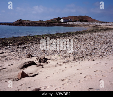 Sandy beach of Great Par Bryher Isles of Scilly Cornwall UK Stock Photo