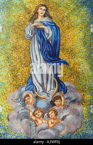 Saint Mary with angels mosaic Stock Photo