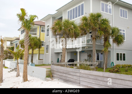 Homes located on Gulf beach. Clearwater Beach Florida USA Stock Photo