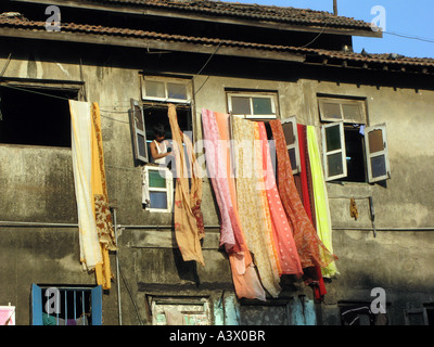 INDIA Dhobi ghat municipal laundry in Mumbai Photo Julio Etchart Stock Photo