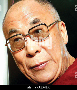 His Holiness the 14th Dali Lama of Tibet during a walkabout on his last visit to Edinburgh Stock Photo