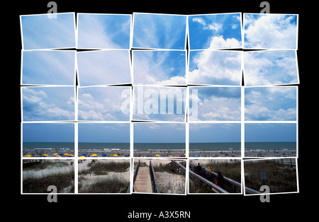 Montage of a Beach Scene, Amelia Island, Florida, USA Stock Photo