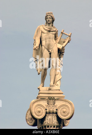 Athens Greece University Academy Statue of Apollo Stock Photo