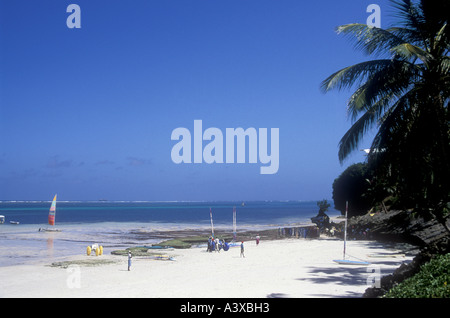 Typical Indian Ocean beach scene at Shimo la Tewa Beach north of Mombasa Kenya coast East Africa Stock Photo