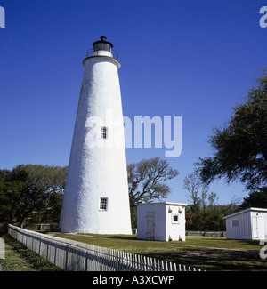 geography / travel, USA, North Carolina, Ocracoke Island, Gebäude, Ocracoke Lighthouse, exterior view, built 1823, Outer Banks, Stock Photo