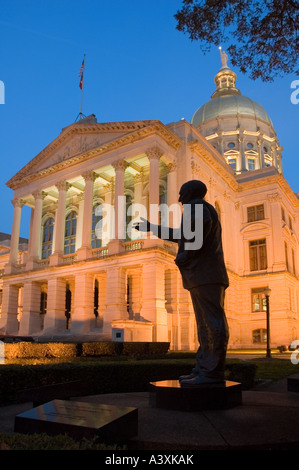 Georgia state capitol with statue of Senator Richard Russell, Atlanta Georgia Stock Photo