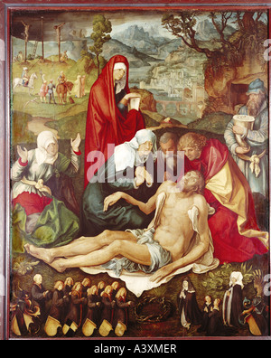 'fine arts, Dürer, Albrecht, (1471 - 1528), painting, 'The Lamentation for Christ of the Holzschuher Family', 1500, Germanic N Stock Photo