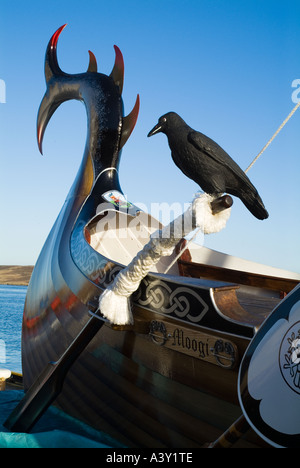 dh Up Helly Aa LERWICK SHETLAND Guizer Jarl Einar of Gullberuviks Viking longship galley vikings raven ship Stock Photo