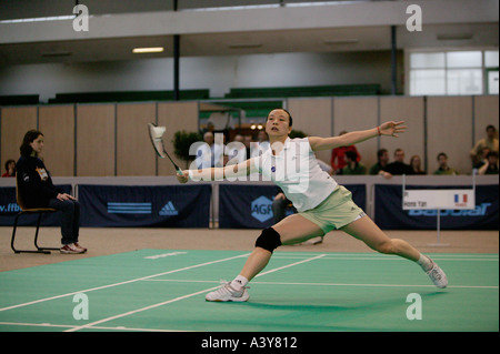 Pi Py Hongyang at French Open Badminton Championship in Paris Saturday 20 March 2004 Stock Photo