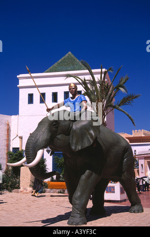 Elephant in front of Carthage theme park in Yasmine Hammet, Tunisia Stock Photo