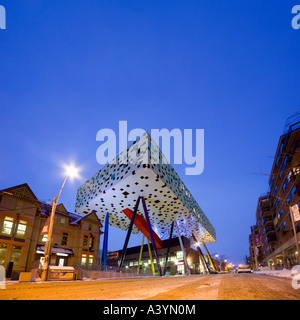 Toronto Ontario - Will Alsop's Sharp Centre for Design building, College of Art and Design, at dusk in winter. OCAD Stock Photo