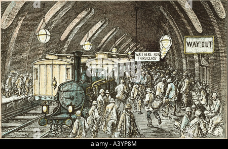 Transport Transportation Public Transport Underground Engraving London 1863 Stock Photo Alamy
