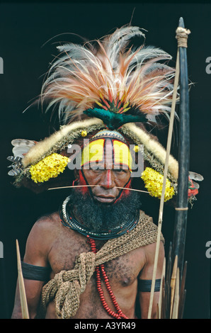 A Huli wigman from Tari Southern Highlands Papua New Guinea Stock Photo