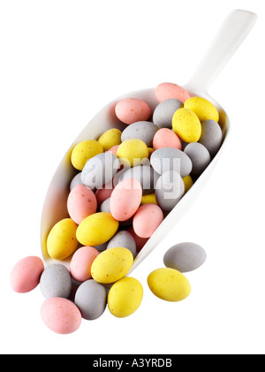 EASTER EGGS ON WHITE Stock Photo