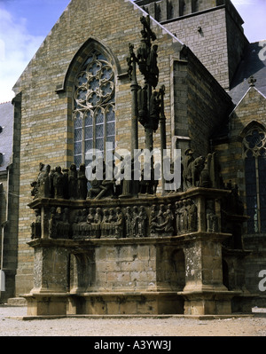 geography / travel, France, Plougastel-Daoulas, monuments, calvary, view from south, 1602 - 1604, Stock Photo